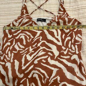 On Twelfth Animal Print Spaghetti Strap Tank Mob Wife Chic Medium Cami Brown